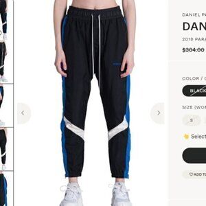 Daniel Patrick Parachute Pants womens XS Black Blue Track Pants Activewear
